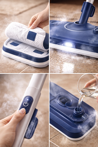 PureSteam™ High-Temperature Steam Mop – Deep Chemical-Free Sanitizing for Spotless, Germ-Free Floors